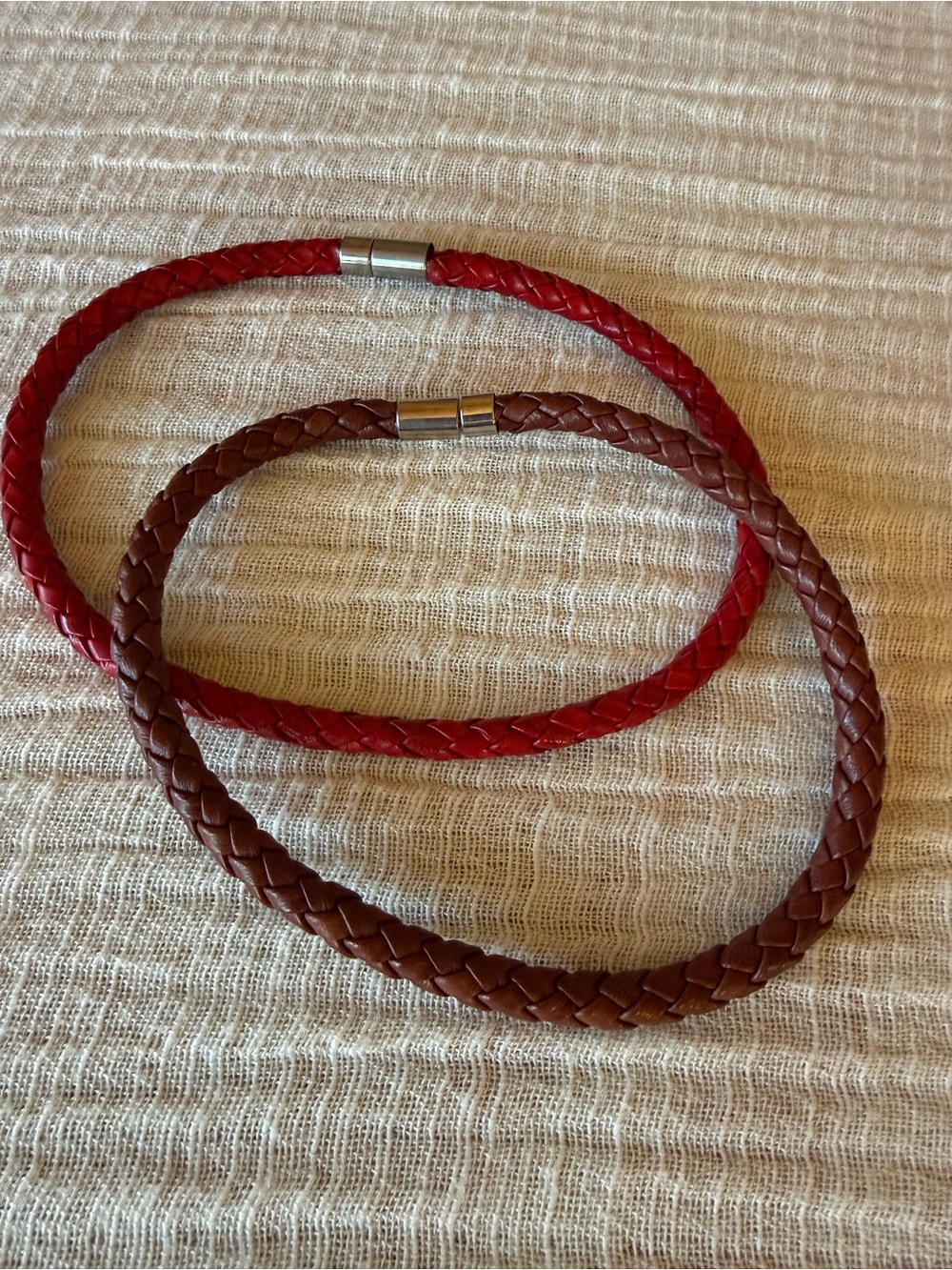 Handcrafted Braided Leather Cord Necklaces (Set of 2)♥️🤎